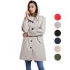 Windcheater for Women Hooded Button Loose Oversize Casual Windbreaker Waterproof Outwear Long Raincoat Running Walking Outdoor Windproof Jacket