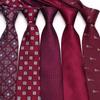 Галстук бордовый ретро мужской свадебный галстук жениха пряжа полиэстер шелковый деловой галстук