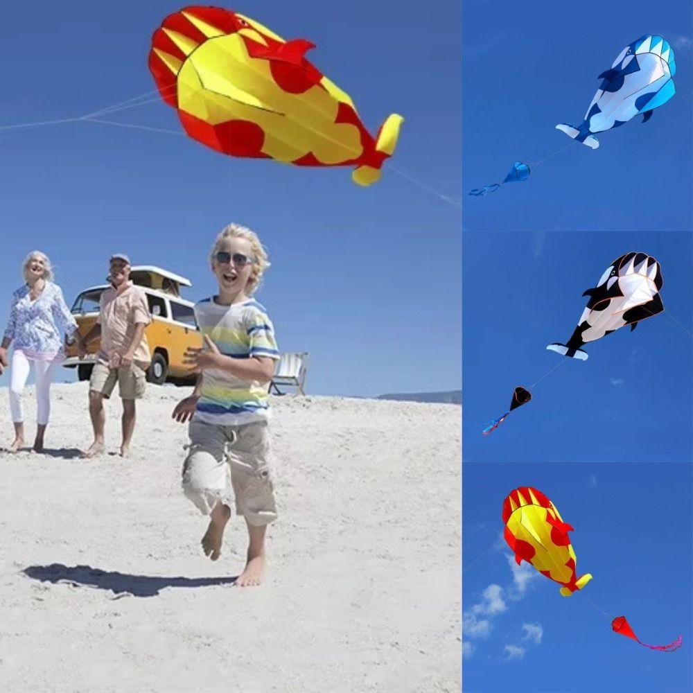 Single Line Large Whale/Dolphin Kite 2.2m Plastic Flying Toy New Soft Kite Outdoor Fun Sports
