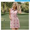 Womens Summer Floral Print Sleeveless Zipper Collar Golf Skort Sporty Casual Outfit