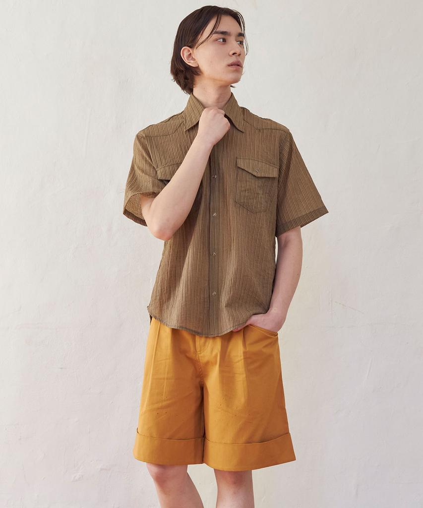SENTAIR Turn-Up Wide Bermuda Pants_Camel