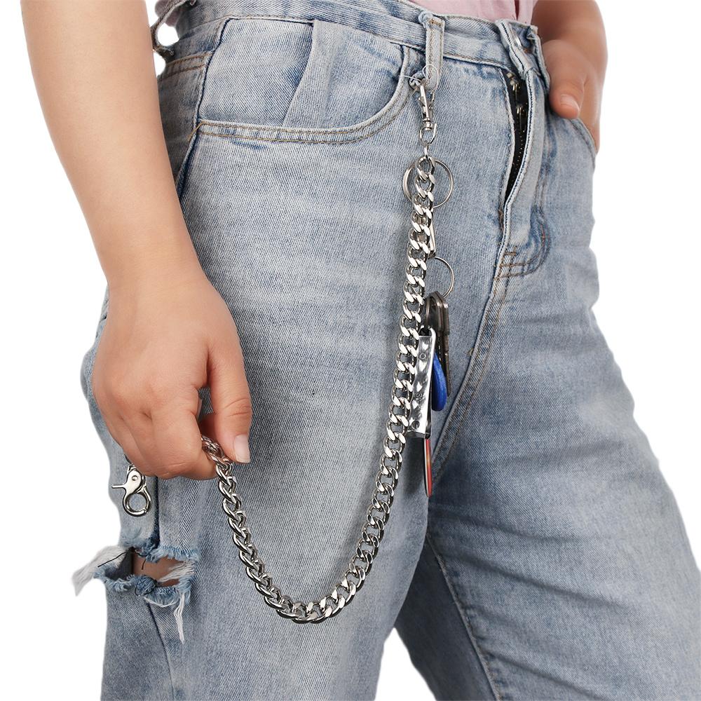 Metal Punk Rock Key Chains Clip Wallet Chain Belt Thick chain  Pant Jean Keychain  Biker Link