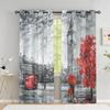 Paris Lover Window Curtain Eiffel Towers Living Room Blackout Curtain For Bedroom Dorm Oil Painting Aesthetic Home Decor 2 Panel