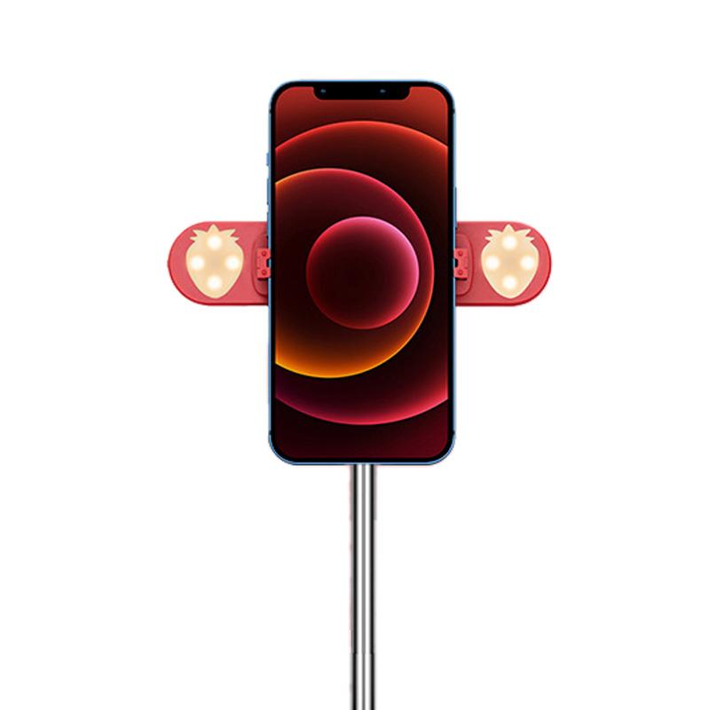 104см Штатив для телефона с двойной складной заполняющей подсветкой и Bluetooth-пультом для селфи, прямых эфиров