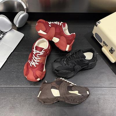 Осенняя новая женская обувь на платформе, кроссовки «папины», женская легкая и универсальная дышащая обувь на плоской подошве, повседневная обувь для скейтборда