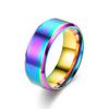 8MM Classic Stainless Steel Ring For Men Women 7 Color Double Inclined Plane Matte Wedding Band Couples Rings  Jewelry