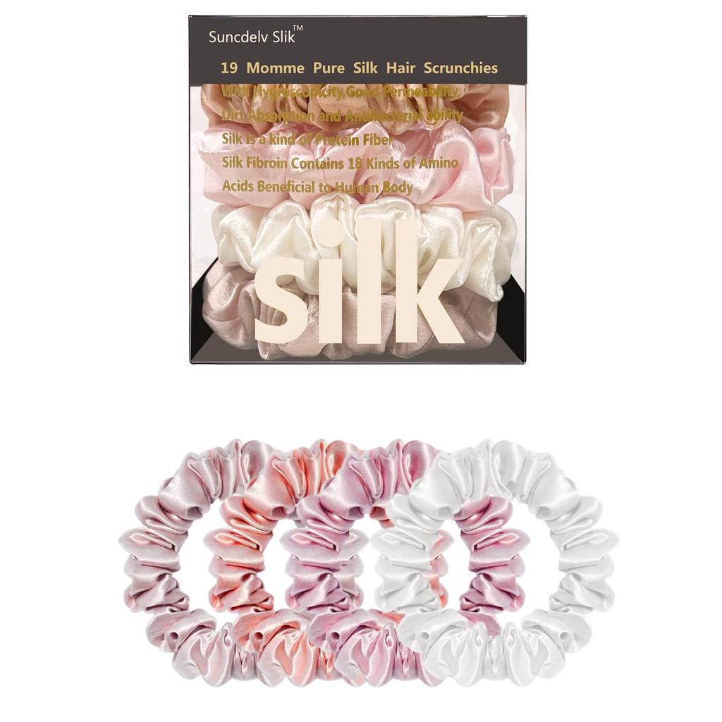 Резинки для волос из 100% чистого шелкового шелка, шелковые резинки для волос, резинки для волос, узкие резинки для волос, держатели для хвостиков, аксессуары для ухода за волосами