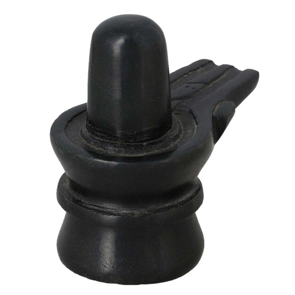 Статуэтка Шива Лингам из Черного мрамора (2 дюйма), Shivling Murti Idol Stone Statue Black Marble Shiva Lingam,  WEIRD