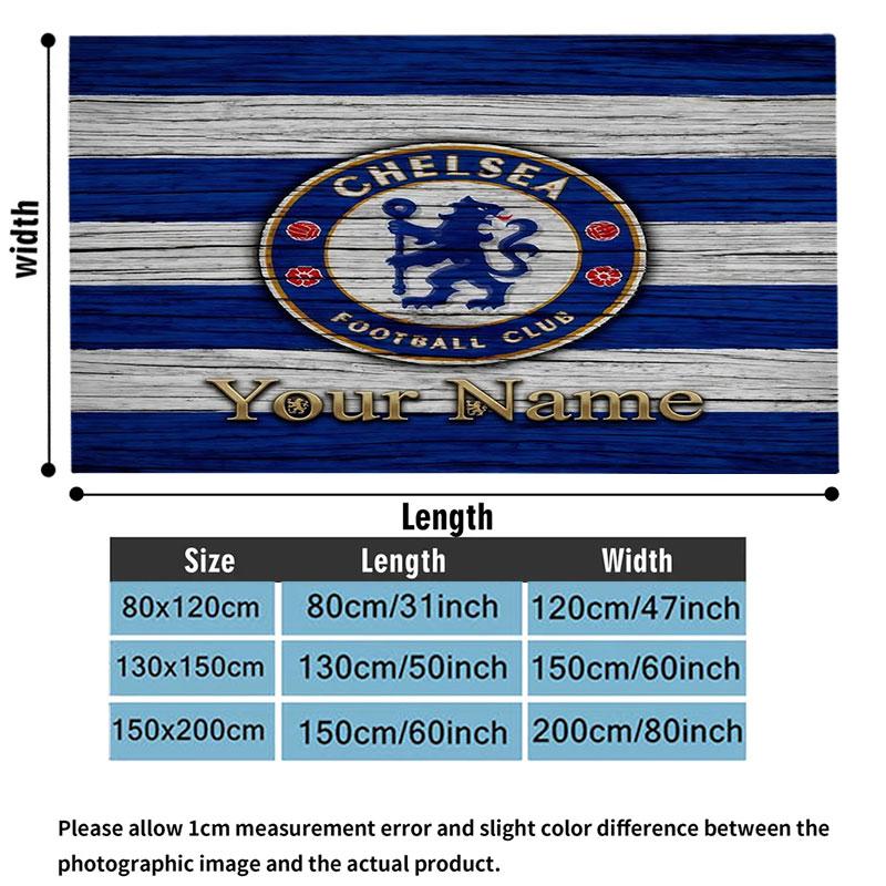 1PC Chelsea F Custom Name Patterned Flannel Blanket Suitable For All Seasons for Home Decor Warmth and Comfort Gifts Holiday Present