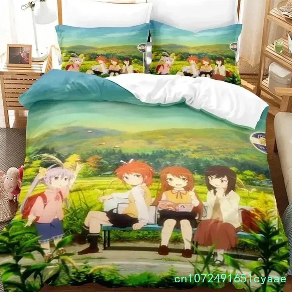 3D Печать Аниме Non Non Biyori Комплект Постельного Белья Пододеяльник Комплект Постельного Белья Покрывало Наволочка Одеяло Размер King Queen Мальчики Взрослые