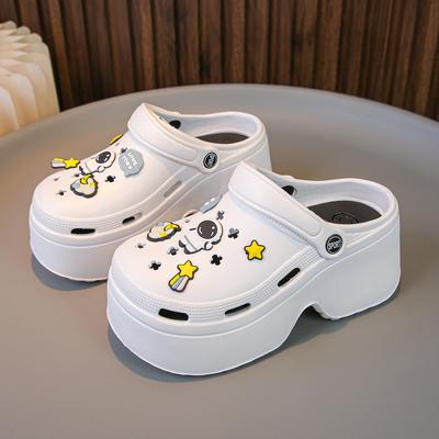 Мода Модные сандалии Diy на толстой платформе для женщин 2024 года, летние пляжные тапочки с толстой подошвой, женские нескользящие тапочки для сада на открытом воздухе