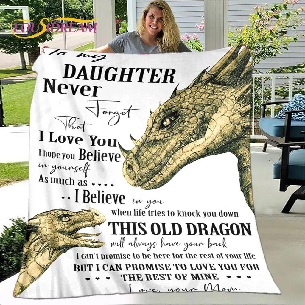 To My Daughter Plush Butterfly Quilt Throw Soft Flannel Blanket for Living Room Bedroom Bed Sofa Perfect Gift for Daughter