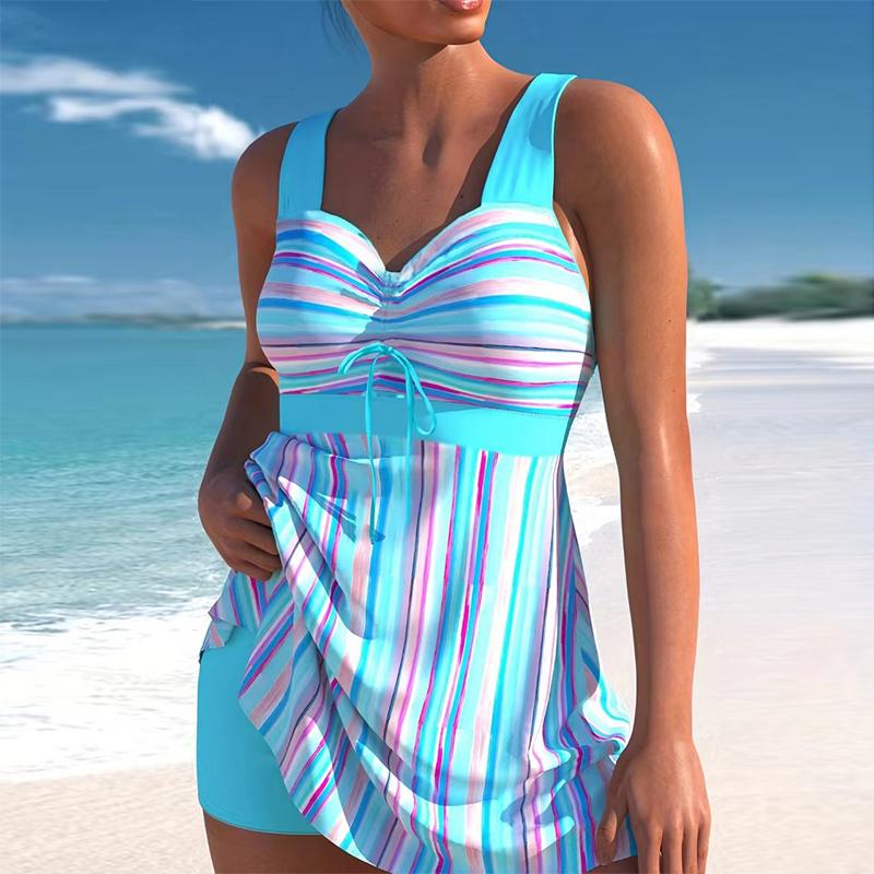 2024 женский сексуальный большой размер с цветочным принтом купальник женский летний комплект из двух предметов танкини модное монокини пляжная одежда банный костюм