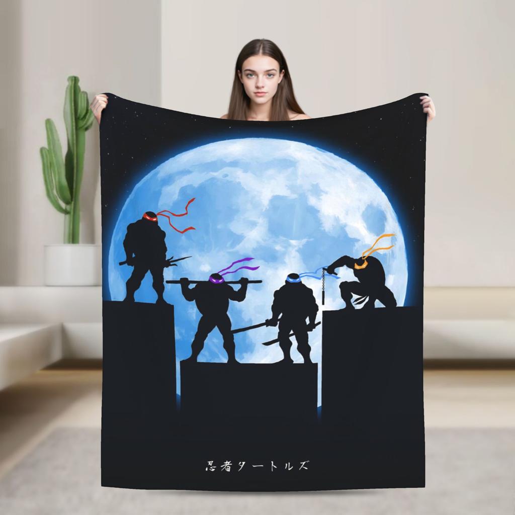 TMNT Game  Blanket Quality Warm  Bedding Throws Winter Airplane Travel Couch Chair Funny Bedspread