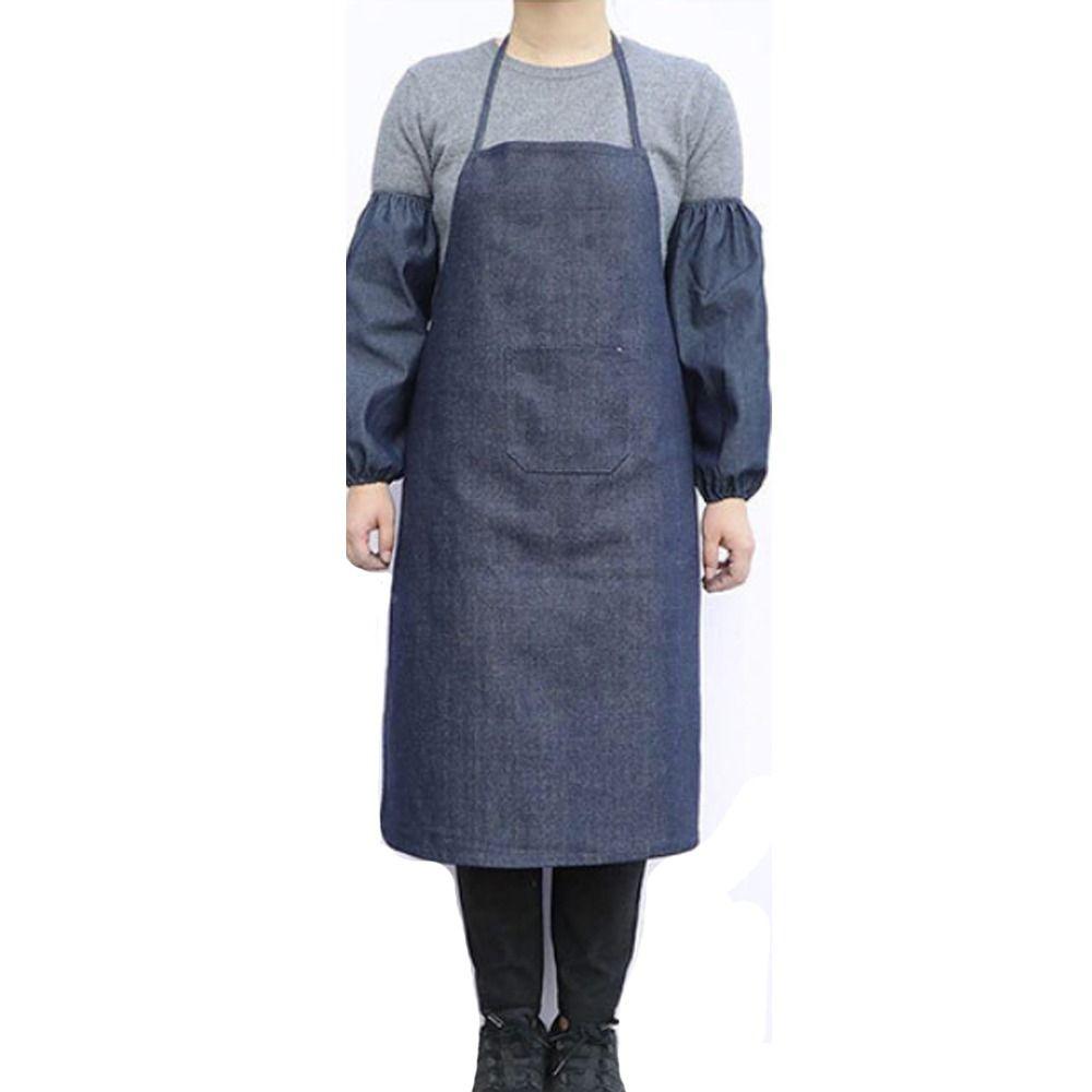 Джинсовые фартуки с карманами, устойчивая к пятнам кухонная рабочая одежда, длинные фартуки для приготовления пищи для взрослых