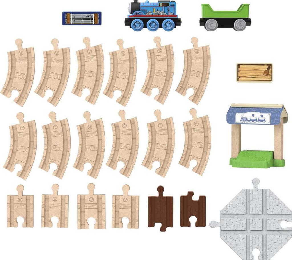 Mattel Thomas the Tank Engine Wooden Rail Series Rail Set Years Old and HGD12 (Thomas) Thomas's [Vehicle Train] [Playset] [3 Up] [Present]