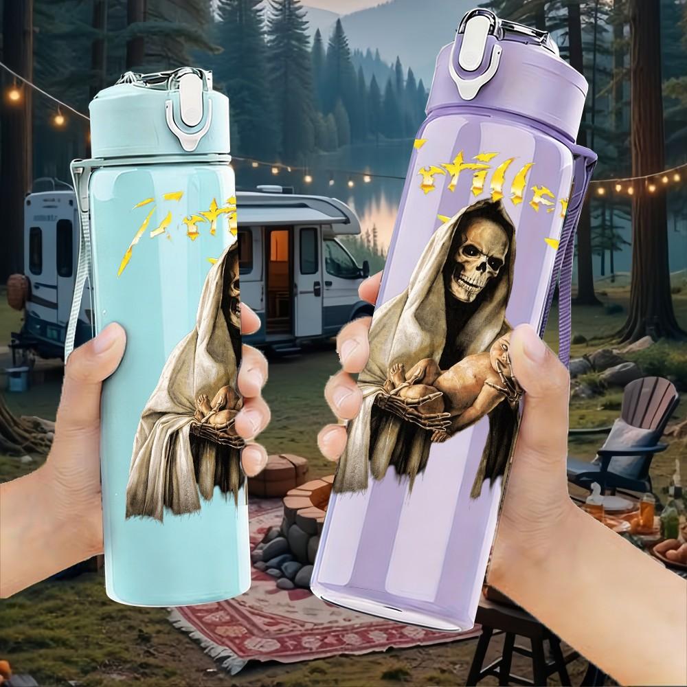 1PC Female Figure Art 750ml sports water bottle leakproof straw lid outdoor office home