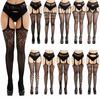 Erotic Stockings With Garter Belt For Women Fishnet Pantyhose Plus Size Thigh High Socks Sexy Lingerie