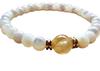 Kanaishi Good Fortune To Gold Rutilated Quartz and Bracelet for Natural 8mm X 6mm Crushed Size 16cm [Bring You!] Mother-of-Pearl Women, Stones, (For