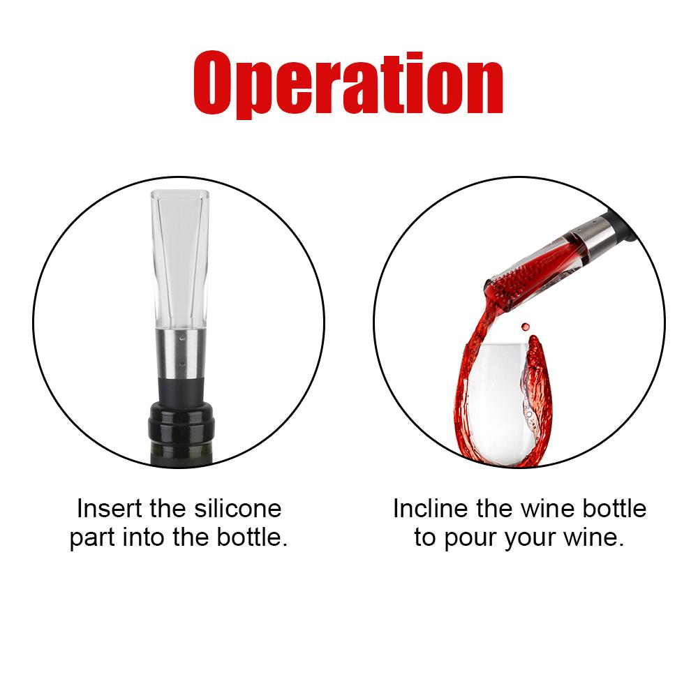 Универсальный воздухозаборник, аэратор для бутылок, кухонные гаджеты, 2 в 1, графин для вина, быстрый декантер из нержавеющей стали, мини-фильтр для вина