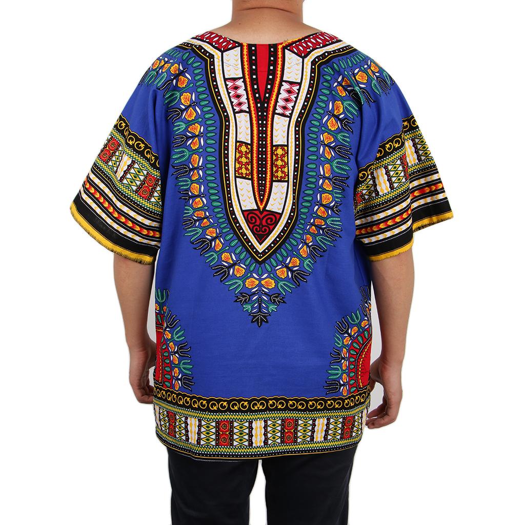 Унисекс Платье с африканскими принтами Хлопковая рубашка Дашики Этнический кафтан