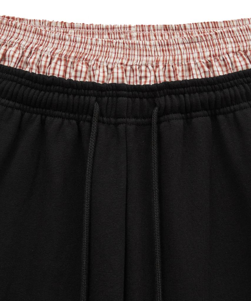 MIDNIGHT MOVE Rd Check Pants (Black)