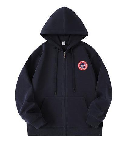 25 Cross-border new American Chinese cotton fashion loose and versatile street trendy letter printing zipper hooded sweater