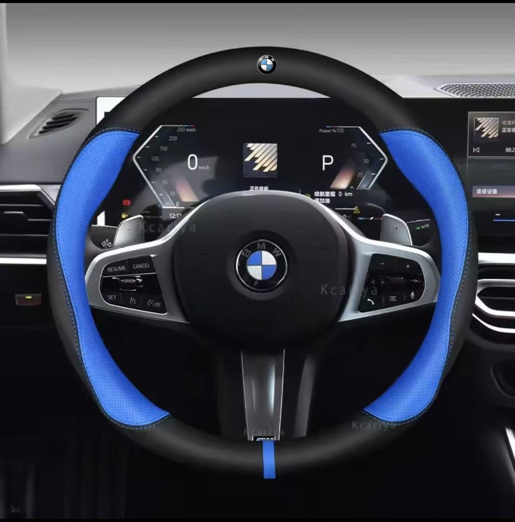RTJF7 BMW M M2 M3 X1 X3 X4 X5 X7 E39 E46 E60 E70 E87 E90 F10 F15 F20 F25 F30 G05 G20 G30 Car Carbon Fiber Leather Steering Wheel Cover