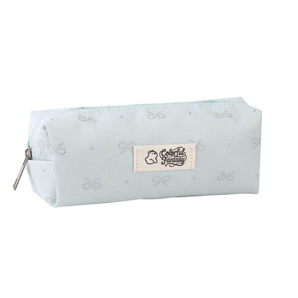Pastel Color Pen Bag Bow Embroidery Pencil Pouch Durable Pencil Case  Students