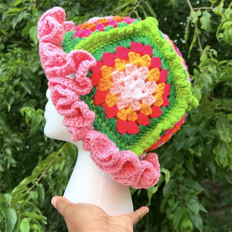 Новая шапка-медуза ручной работы с цветными блоками, модная и персонализированная шапка для взрослых