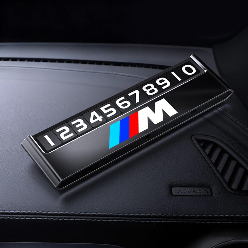 Aluminium Alloy Car Temporary Parking Card Phone Number Plate For BMW E46 E90 E60 F30 E39 E36 E87 E92 E91 E10 F20 X5 Performance HF6
