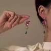 Любовь стекло капля воды бахрома серьги-пусеты мода легкая роскошь высококлассные серьги нишевые темпераментные серьги женские