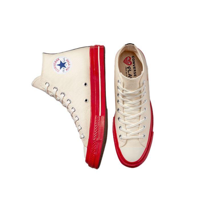 Comme des Garçons Play x Converse Chuck 70 High Pristine Red Унисекс Кроссовки Крем Egret A01794C
