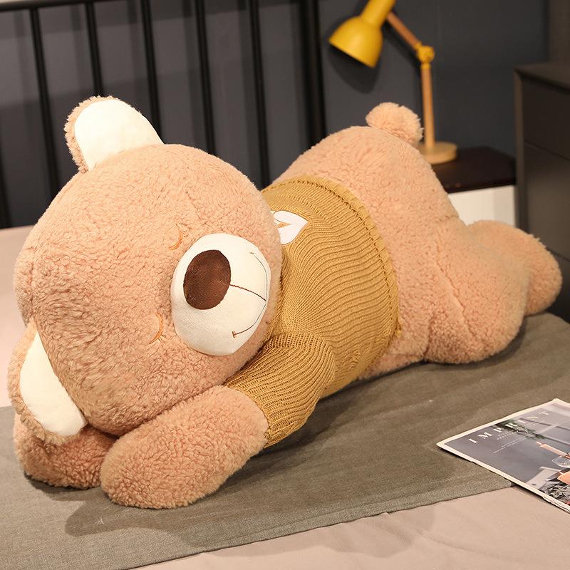 Большой свитер медведь плюшевая игрушка милый медведь обнимашка большая декоративная подушка для девочки кровать спящая кукла обнимашка кукла подарок