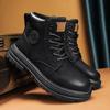 Большие мужские ботинки на толстой подошве, замшевые туфли с высоким берцем, повседневные кожаные туфли, модные мужские зимние ботинки на платформе для снега