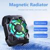 Rechargeable Phone Radiator Low-Noise Wireless Magnetic 3 Speeds Adjustable Gaming Phone Cooling Fan with LED Lights