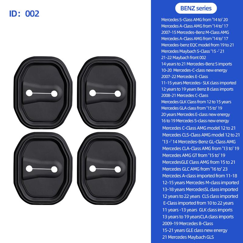 For Mercedes Benz Car Accessories Black Silicone Doors Lock Buckle Sleeve Cover Protective Shock Mat W177 W205 W206 W212 Etc