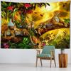Forest Animal Tapestry Room Decoration Wall Hanging Cloth Psychedelic Hippie Lion Wolf Tiger Leopard Art Background Cloth