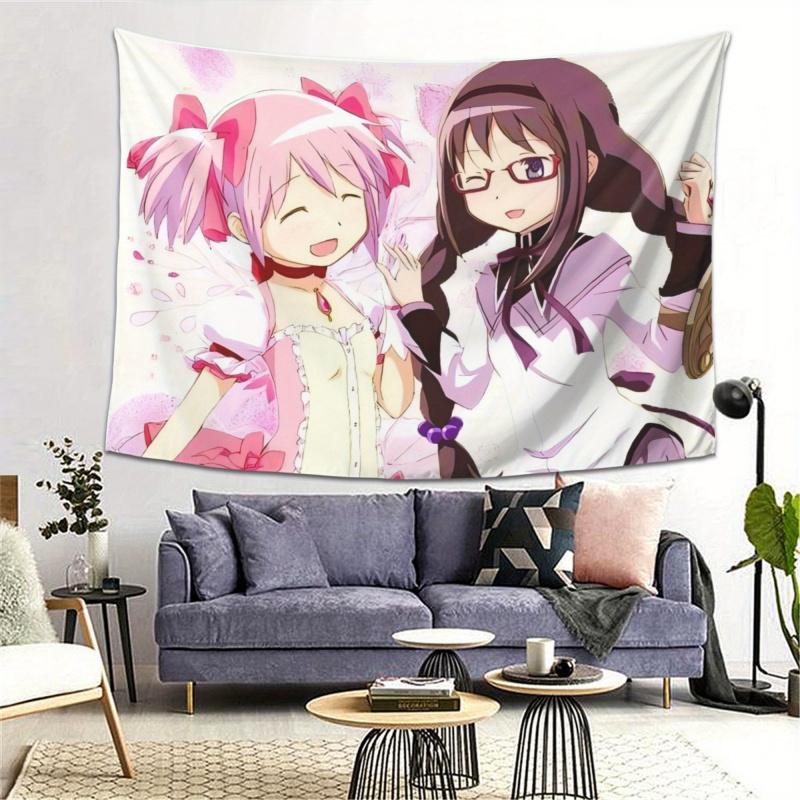 VIKAMA Puella Magi Madoka Magica Гобелен Мадока и Хомура Дизайн Для Аниме Декор Стен Спальни Стиль и Фото Фоны