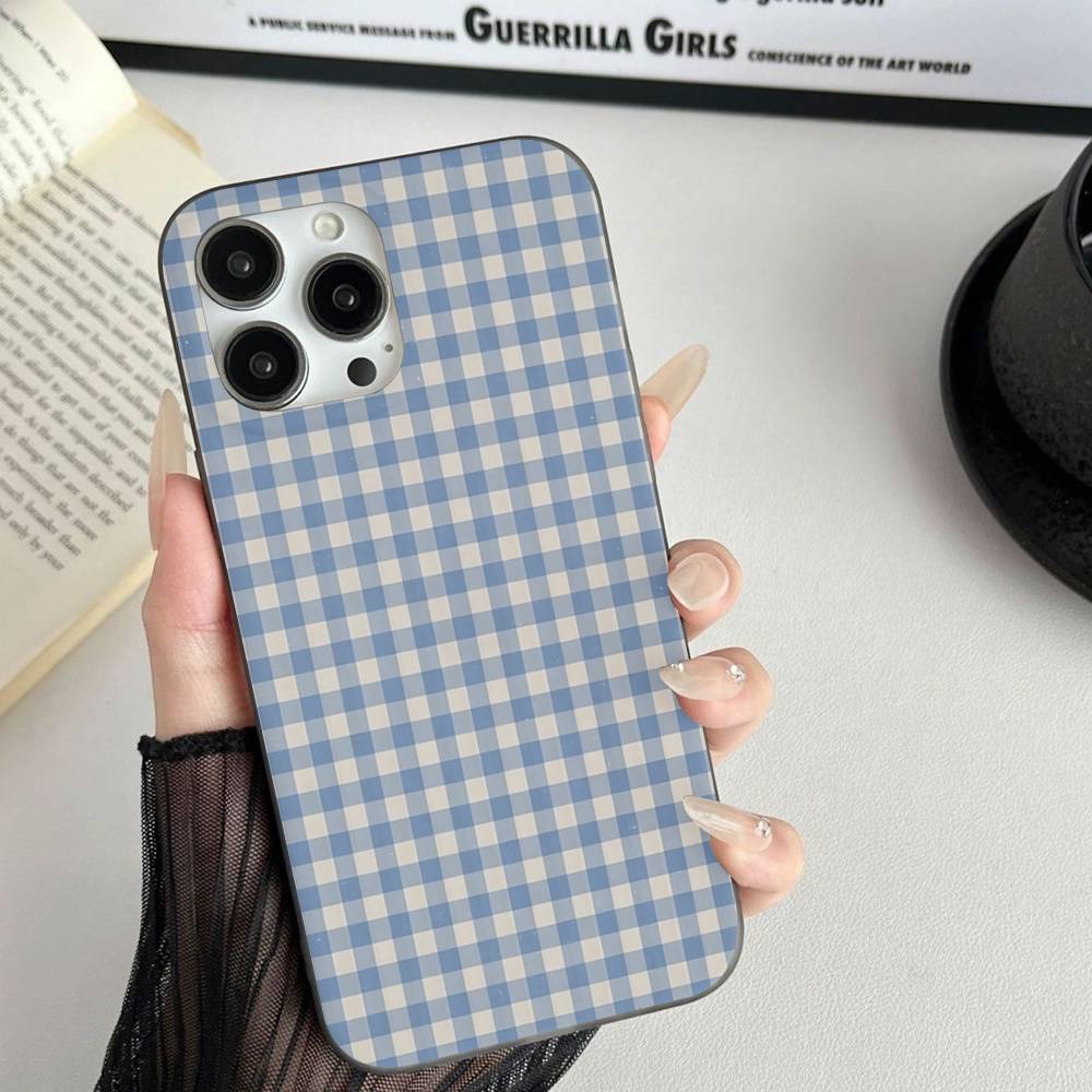 Простой шикарный решетчатый узор гофрированный узор для iPhone 17 16 15 14 13 12 11 16 Pro Max Plus Pro Нескользящий чехол для телефона