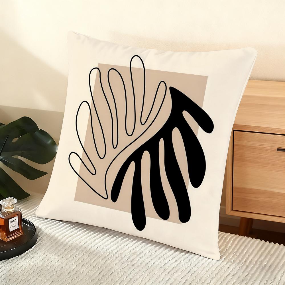Classic Modern Flowers Cushion Cover Soft Short Plush Pillow Cover Smooth Cozy Texture Aesthetic Cushion Case Home Decor