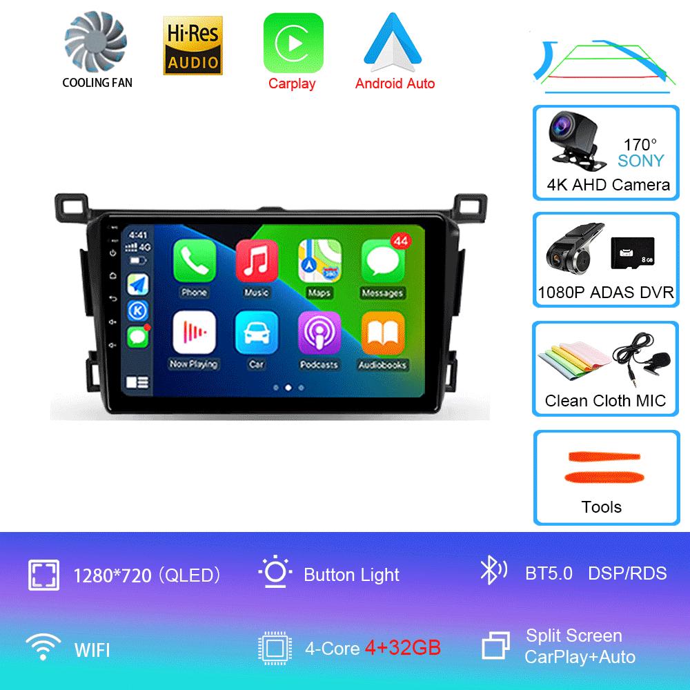 Android 14 для Toyota RAV4 Rav 4 2013 2014 2015 - 2019 Carplay Автомагнитола GPS Навигация DSP 360 Камера 2 Din Видео Стерео