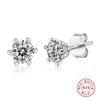 0.5 Carat S925 Silver Earrings Women'S Temperament Wedding Moissanite Gift Jewelry Source Six-Claw Stud Earrings
