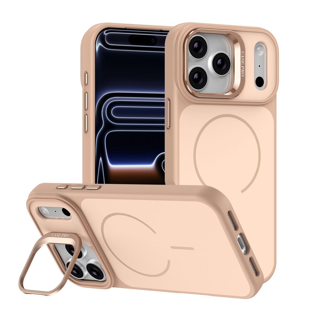 Подходит для iPhone 17 Pro Контрастный цвет Ощущение кожи Чехол для мобильного телефона Apple 16 Чехол с держателем для линз 15 Магнитная зарядка Защита от падения