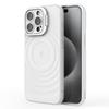 For iPhone 16 Pro Magnetic Case PC Kickstand Ripple Texture TPU Phone Cover