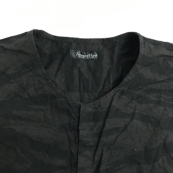 TORNADO MART Черная камуфляжная рубашка с длинным рукавом без воротника Мужская L Хлопок(ИСПОЛЬЗОВАЛ)