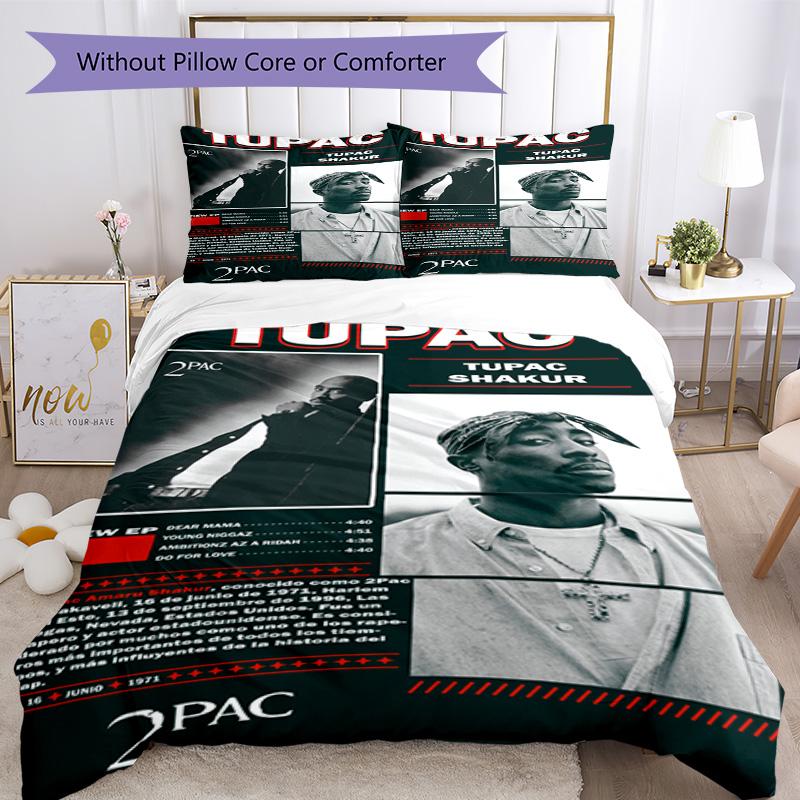 2Pac Bedding Set Design For Dormitory Machine Washable Perfect Gift For Friends Family