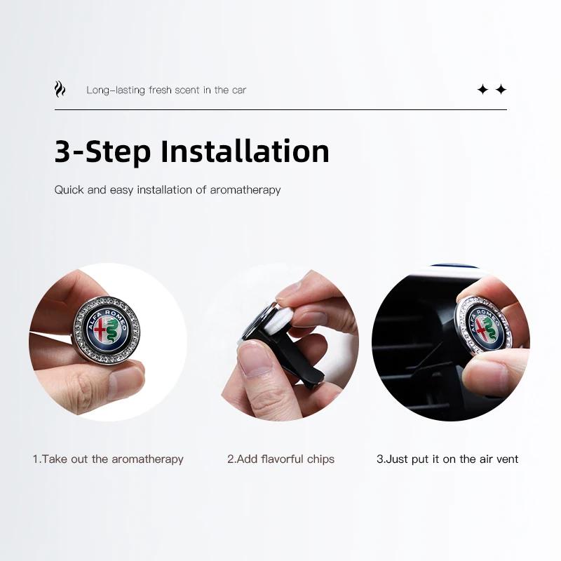 Hub Caps Car Air Conditioning Vent Perfume Air Fresheners Aromatherapy For Alfa Romeo 4C 159 Spider Giulia Giulietta Mito Car Fl XGHIJ1