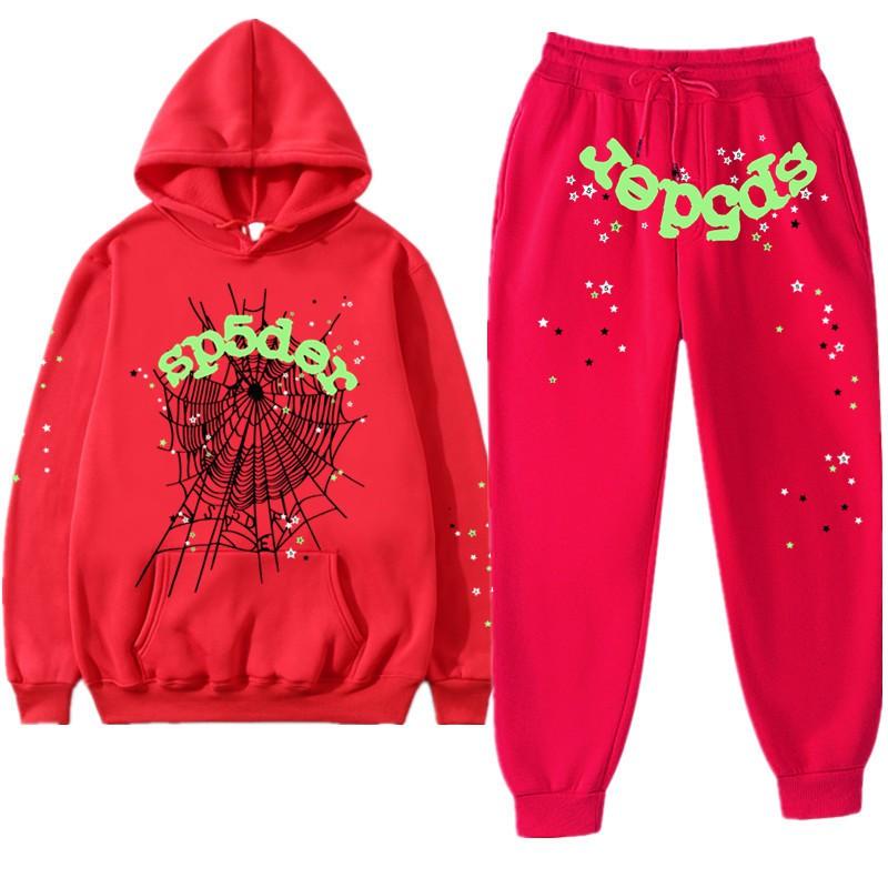 Unisex Hooded Sweatshirt Set With Bold 555555 Graphic Print - Cotton Blend Streetwear Fall