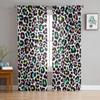 Leopard Print Abstract Sheer Curtains For Living Room Window Transparent Voile Tulle Curtain Bedroom Drapes Home Decor